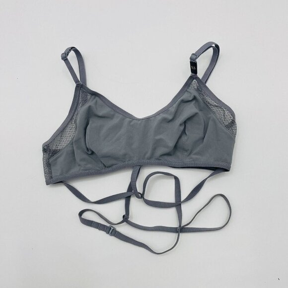 Victorias Secret Womens Size XS Wrap Around Strappy Mesh Bralette in Gray 665 - Picture 3 of 8